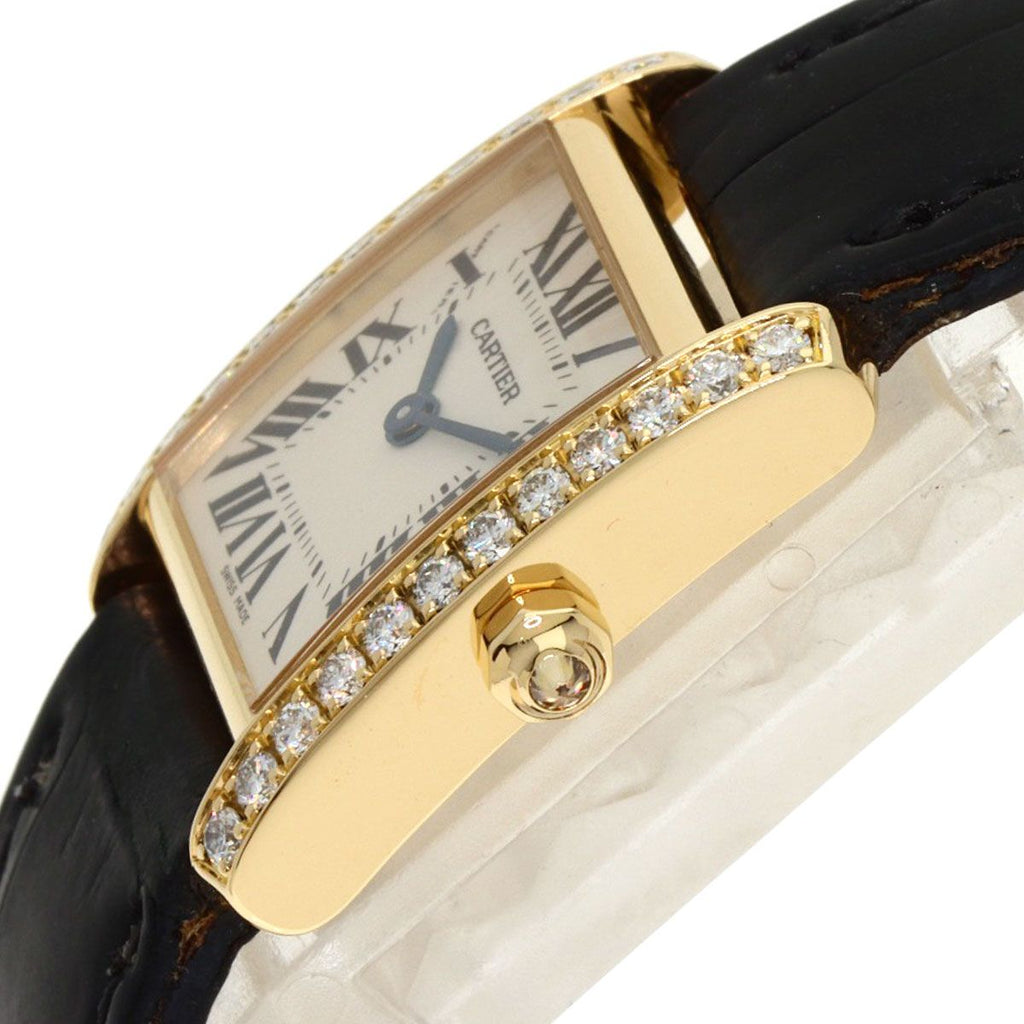 Cartier Tank Francais-z SM Watch 18K Yellow Gold Leather s — view 5