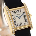 Cartier Tank Francais-z SM Watch 18K Yellow Gold Leather s — view 4
