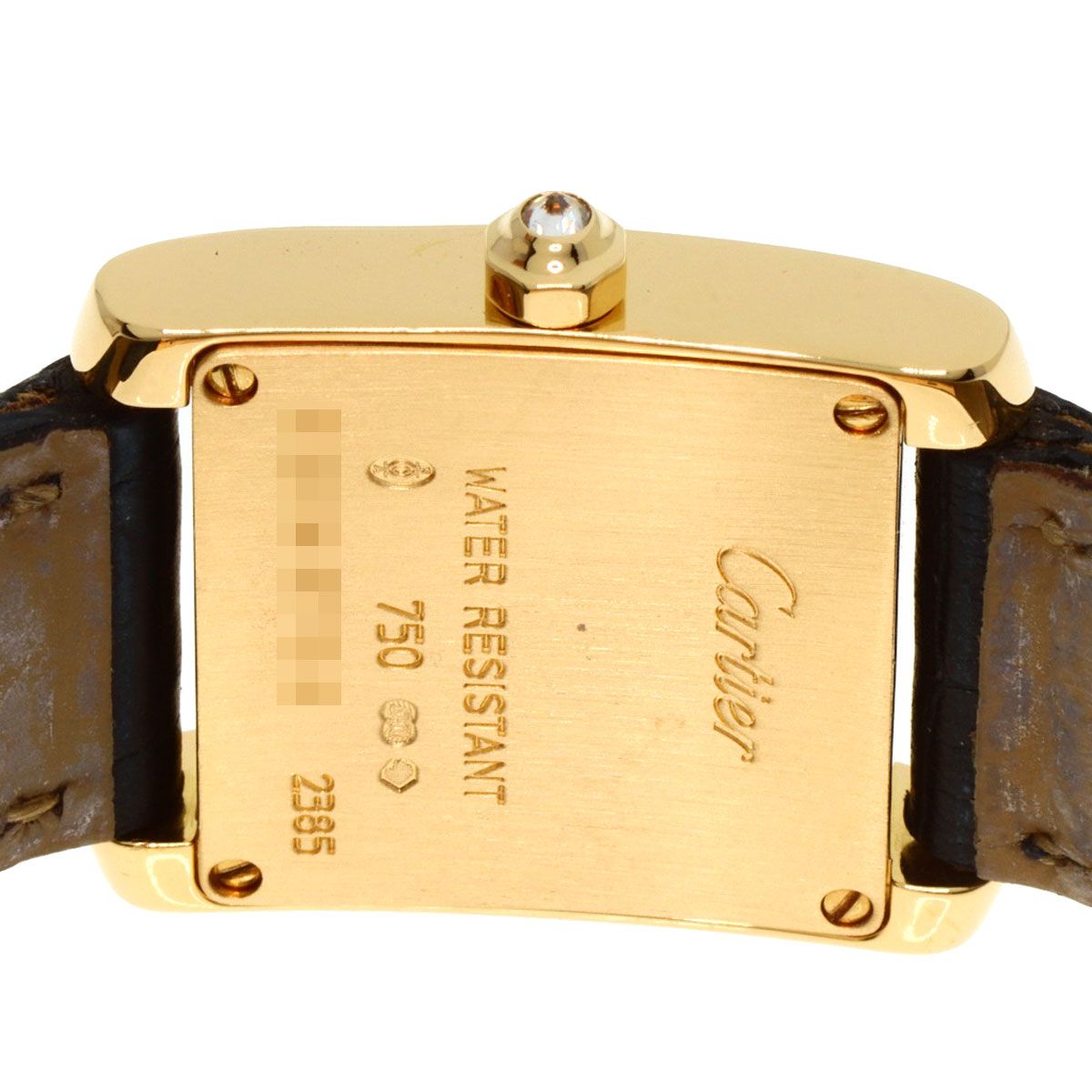 Cartier Tank Francais-z SM Watch 18K Yellow Gold Leather s — view 7