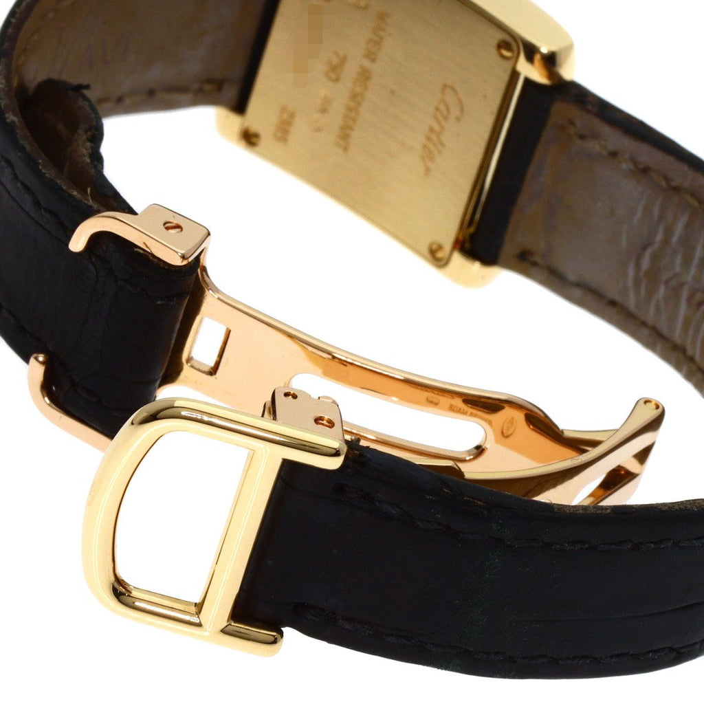 Cartier Tank Francais-z SM Watch 18K Yellow Gold Leather s — view 8