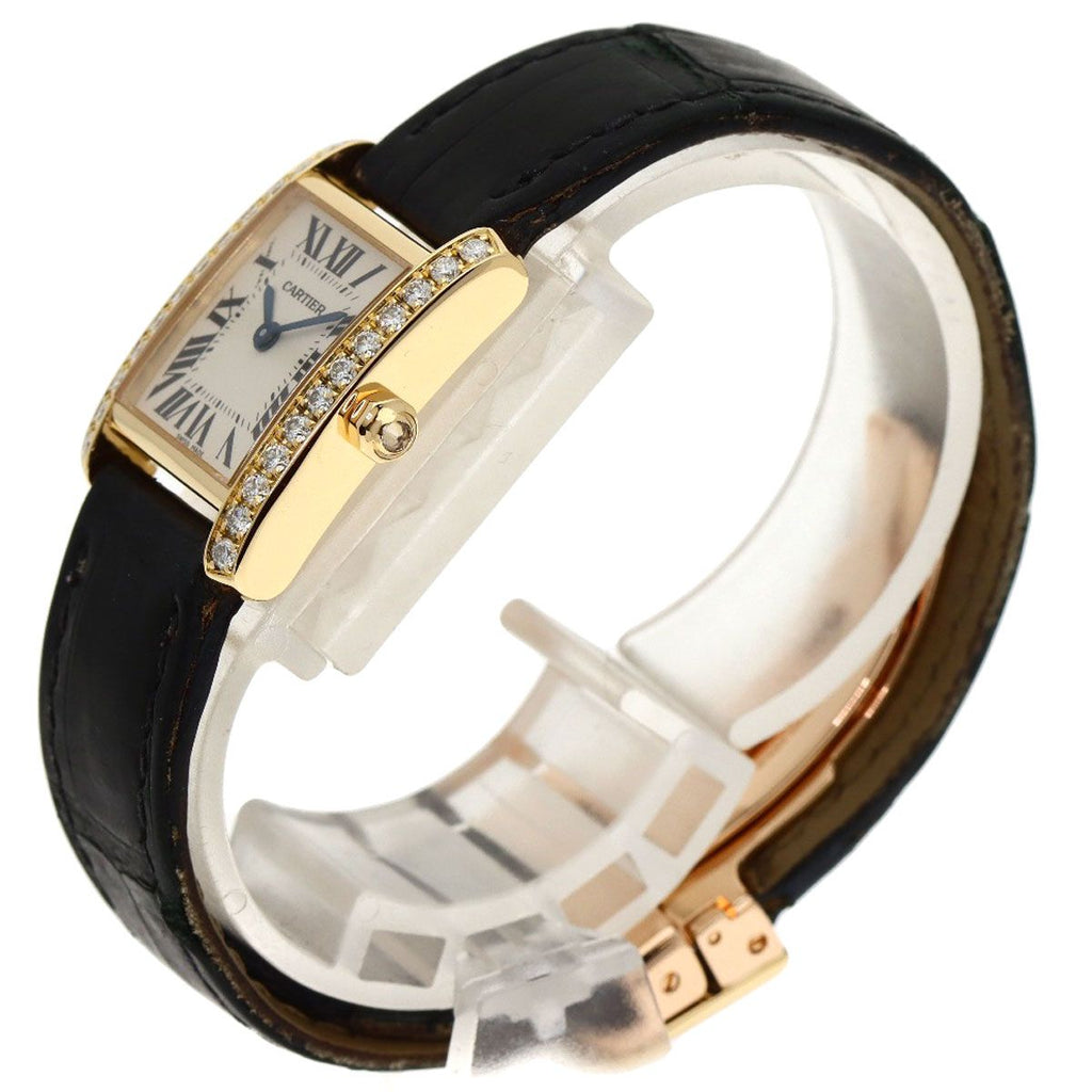 Cartier Tank Francais-z SM Watch 18K Yellow Gold Leather s — view 2