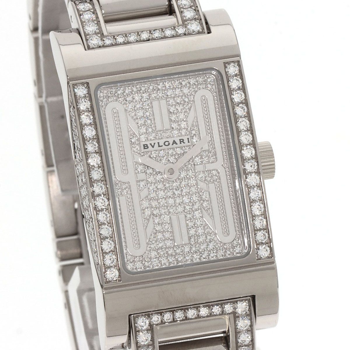 Bvlgari Rettangolo Diamond Watch 18K White Gold Goldx — view 4