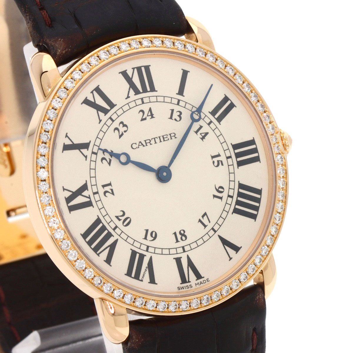 Cartier Ronde Louis LM Diamond Watch 18K Pink — view 4