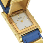 Hermes Medallion Gold Plated Leather Quartz Analog Display White Dial — view 3