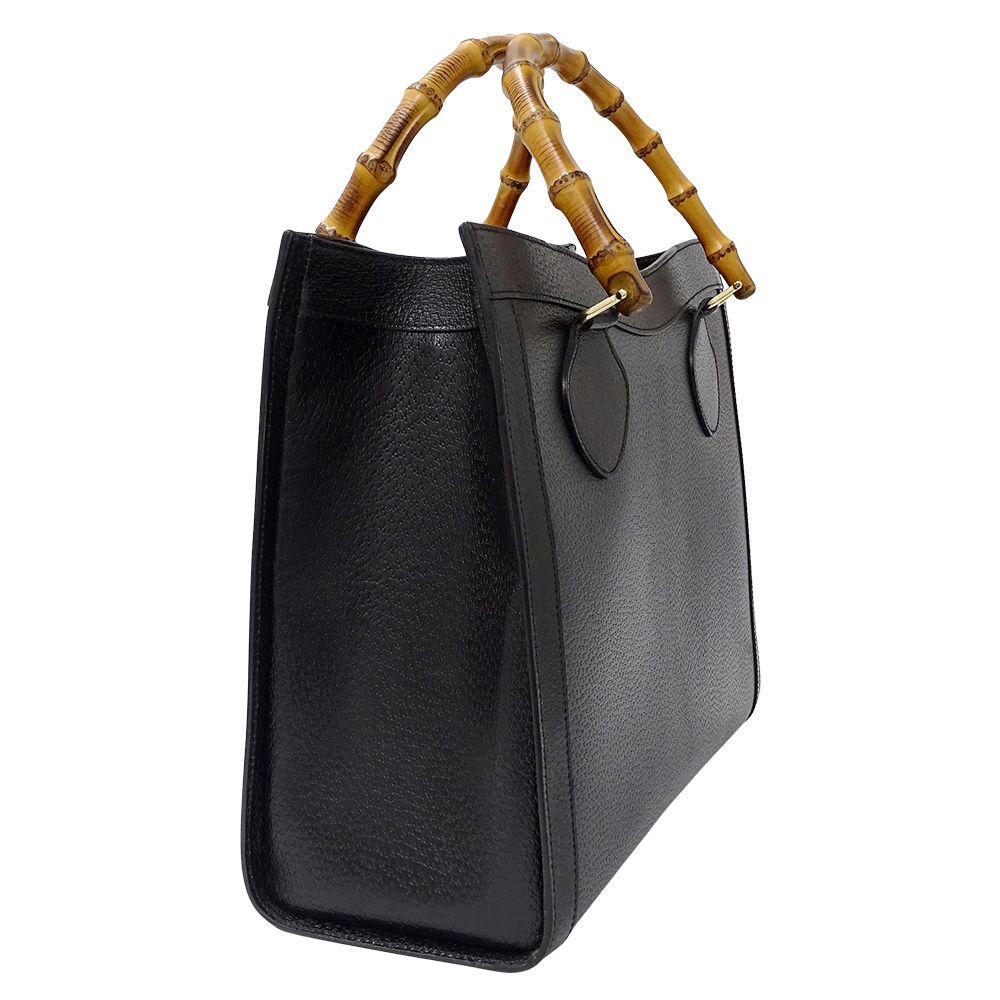 Gucci Tote Bamboo Leather Black Fashionable — view 4
