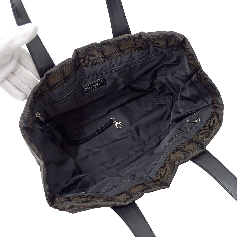 Chanel New Travel Tote MM Nylon Dark Brown — view 5