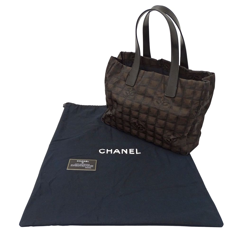 Chanel New Travel Tote MM Nylon Dark Brown — view 8