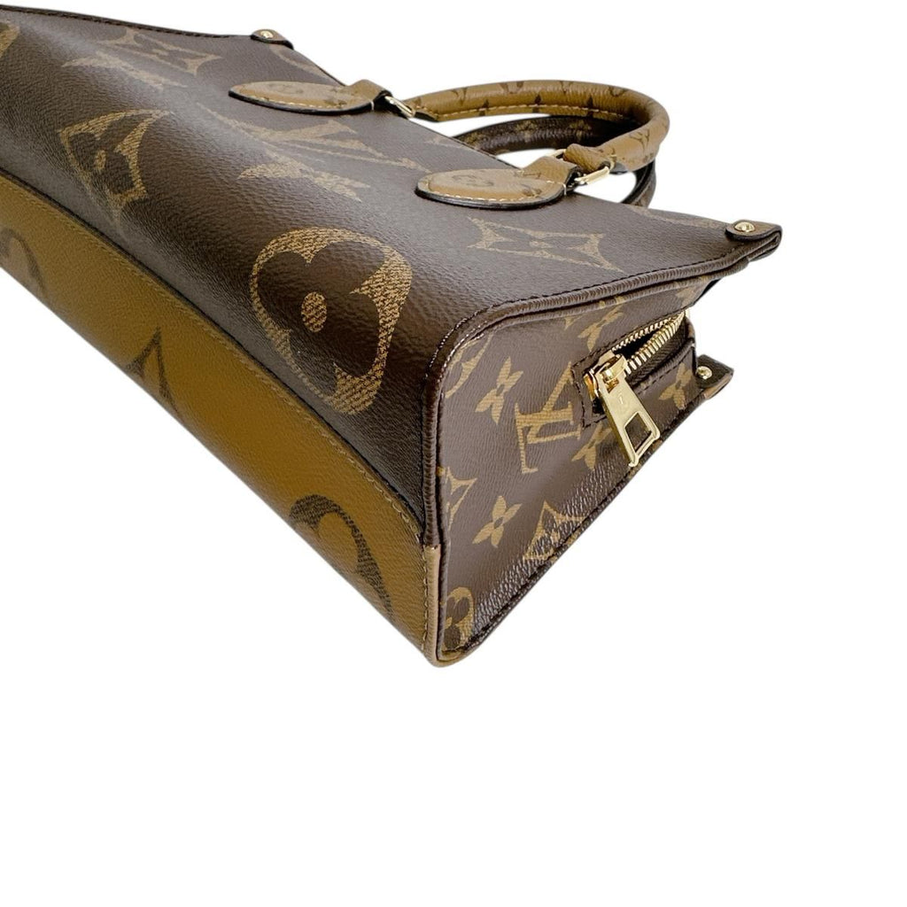 Louis Vuitton Monogram Tote On The Go East West Brown — view 6