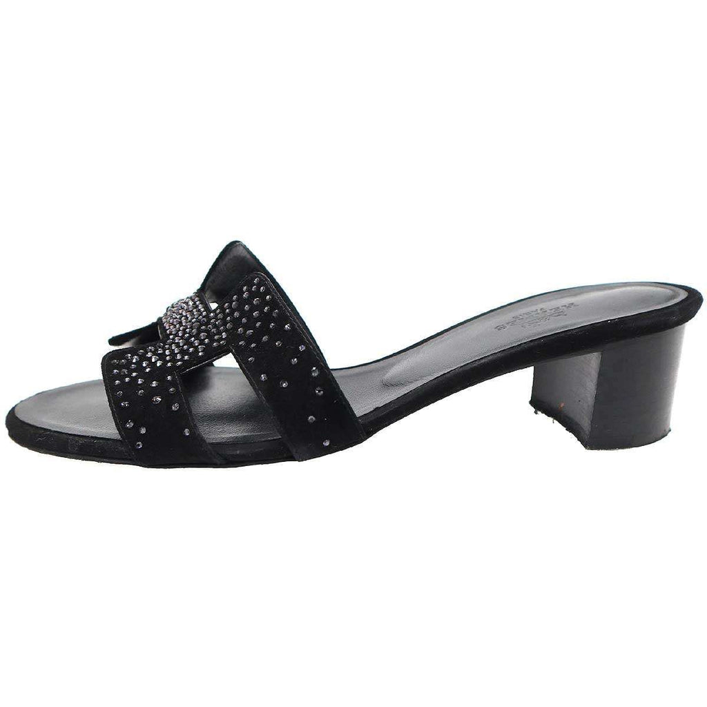 Hermes Oasis Sandal Rhinestone Design Black 36.5 — view 2