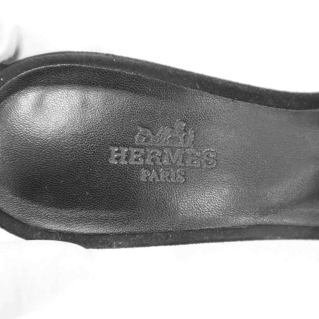Hermes Oasis Sandal Rhinestone Design Black 36.5 — view 5