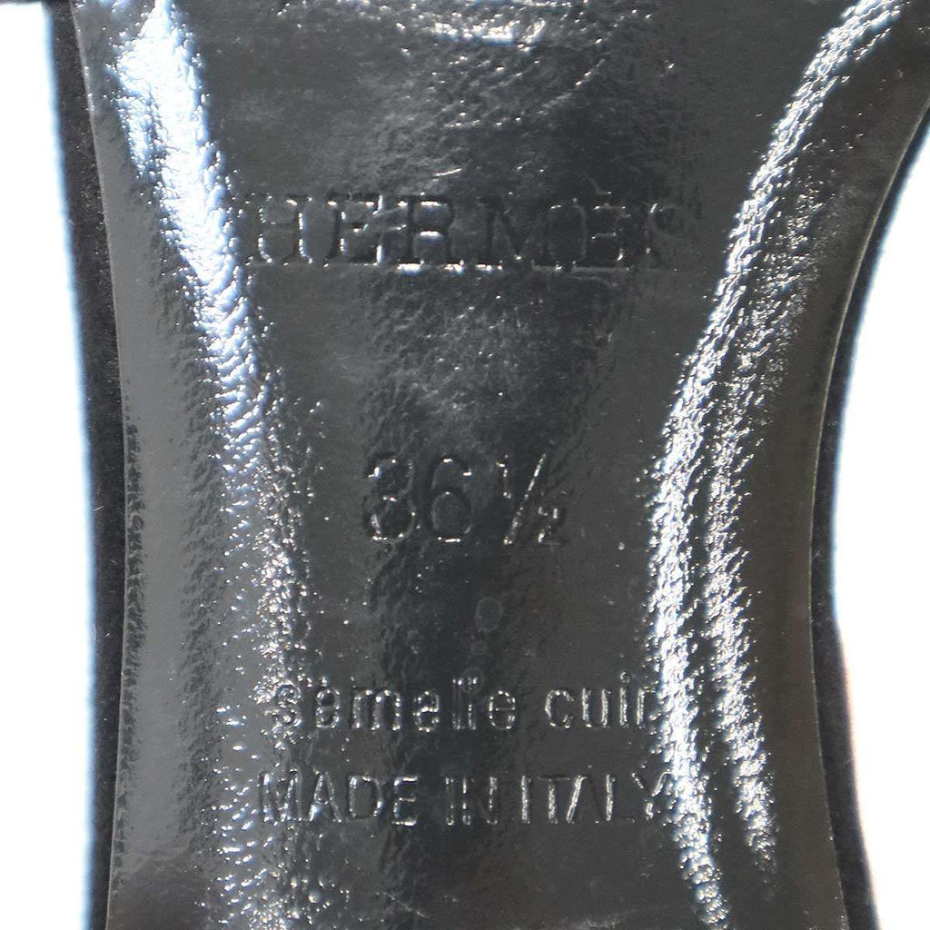 Hermes Oasis Sandal Rhinestone Design Black 36.5 — view 6
