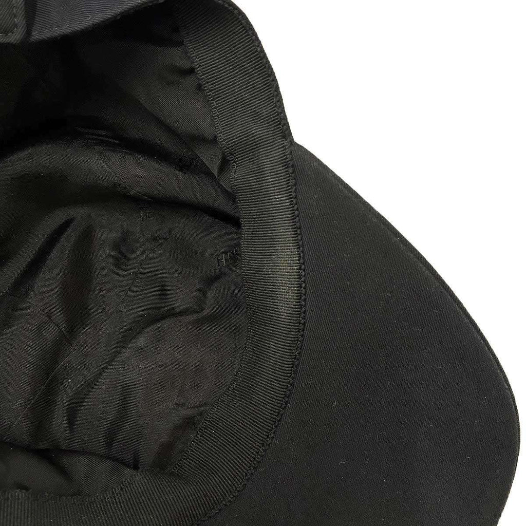 Hermes Nevada Serge Leather Patch Camp Cap Black 60 — view 6