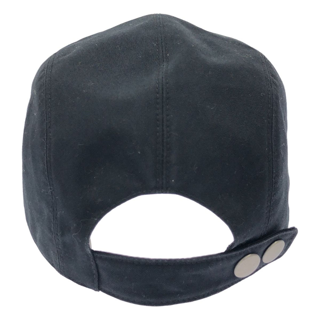 Hermes Nevada Serge Leather Patch Camp Cap Black 60 — view 3