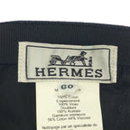 Hermes Nevada Serge Leather Patch Camp Cap Black 60 — view 5