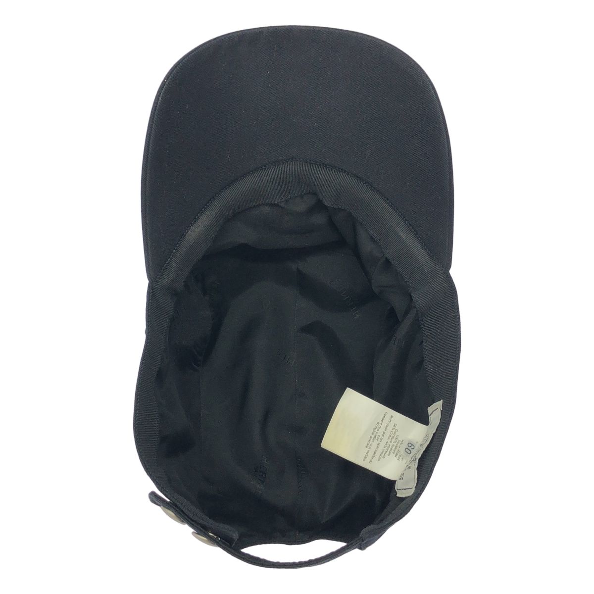 Hermes Nevada Serge Leather Patch Camp Cap Black 60 — view 4