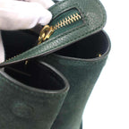 Celine Trapeze Leather Shoulder Bag Green — view 7