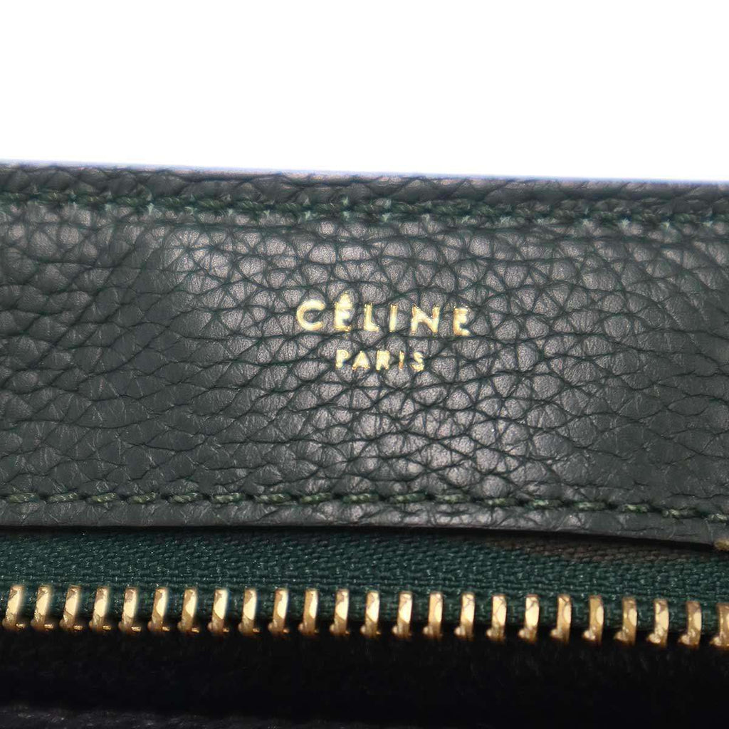 Celine Trapeze Leather Shoulder Bag Green — view 5