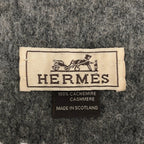 Hermes Cashmere Fringe Muffler Gray Scarf — view 3