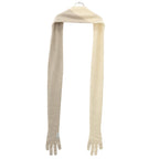 Loewe Cashmere Bill Logo Print Muffler Ivory Beige Scarf — view 2