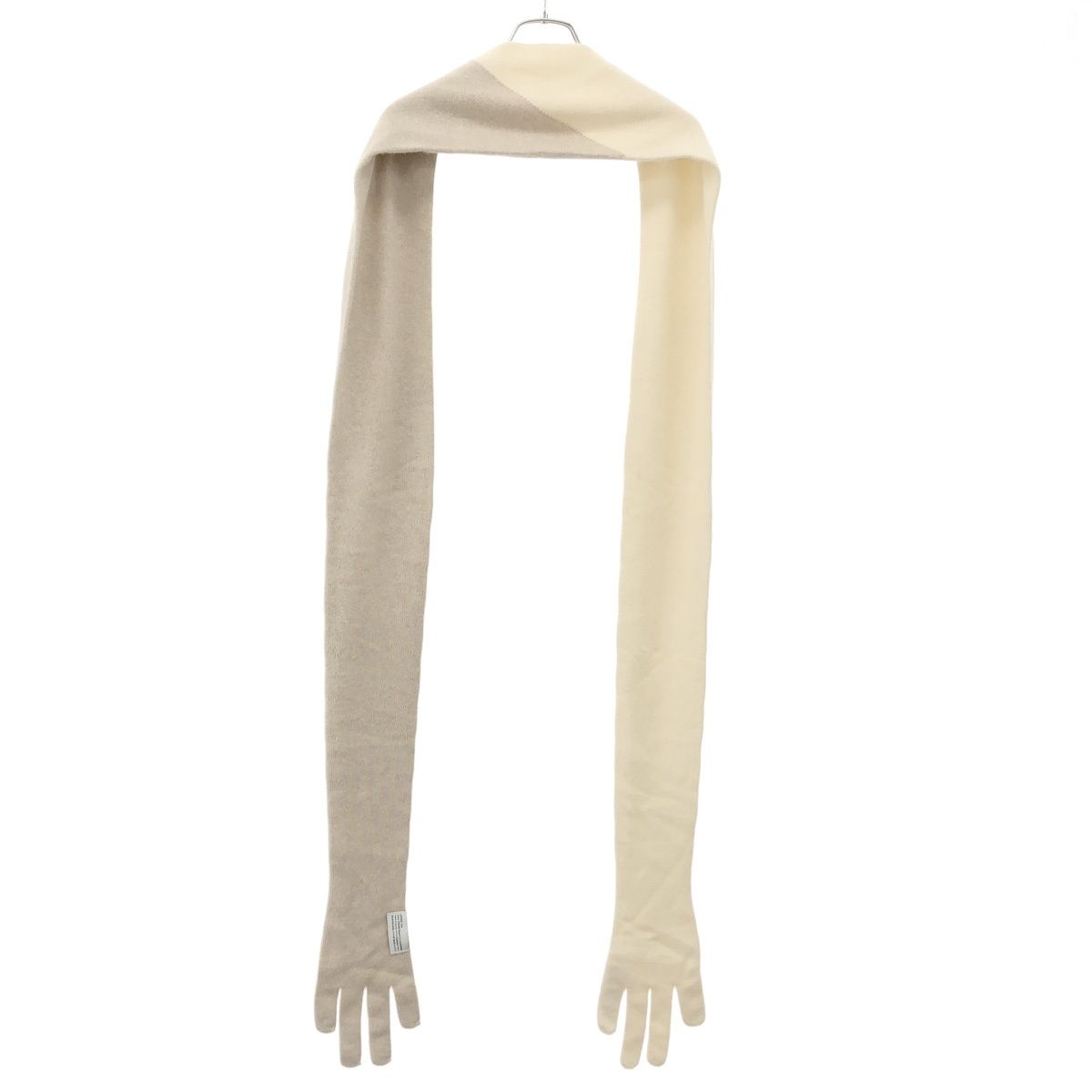 Loewe Cashmere Bill Logo Print Muffler Ivory Beige Scarf — view 2