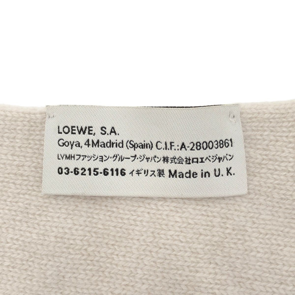 Loewe Cashmere Bill Logo Print Muffler Ivory Beige Scarf — view 3