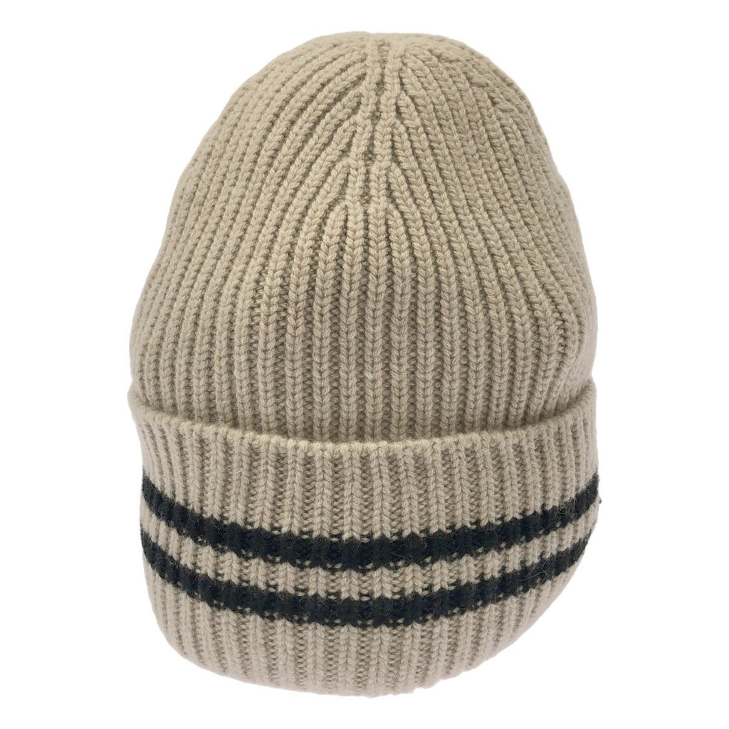 Chanel Logo Patch Cashmere Knit Cap Beige — view 3