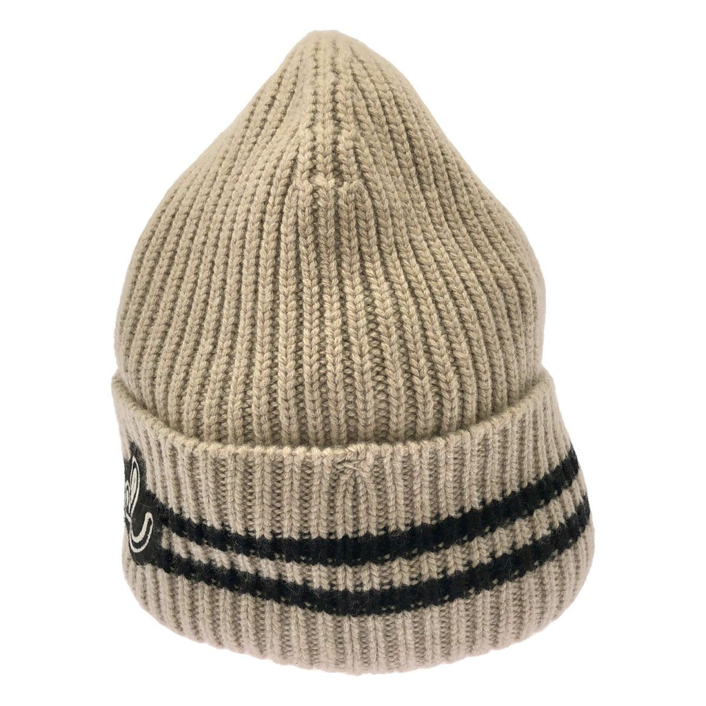 Chanel Logo Patch Cashmere Knit Cap Beige — view 2