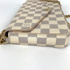 Louis Vuitton Long Wallet Pochette Felicie Damier Azur Canvas Rose — view 3
