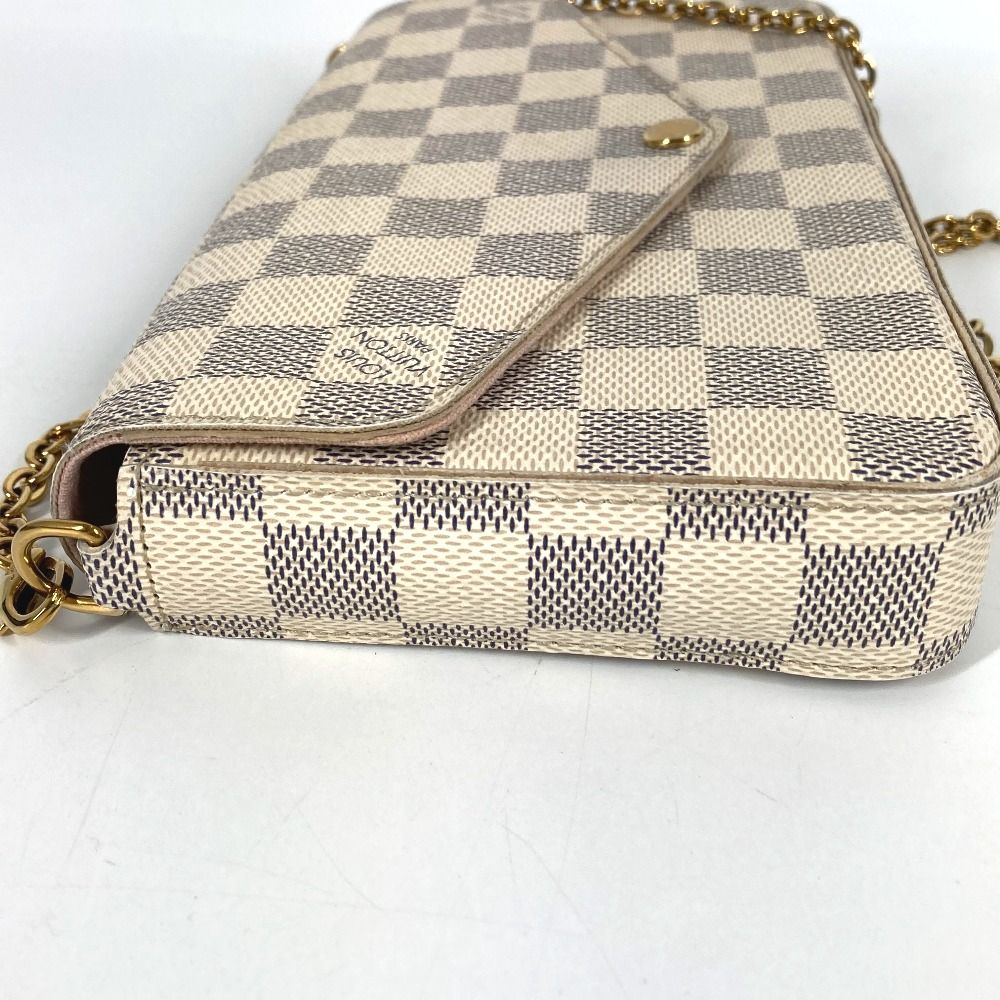 Louis Vuitton Long Wallet Pochette Felicie Damier Azur Canvas Rose — view 3