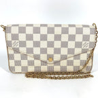 Louis Vuitton Long Wallet Pochette Felicie Damier Azur Canvas Rose — view 2