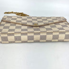 Louis Vuitton Long Wallet Pochette Felicie Damier Azur Canvas Rose — view 7