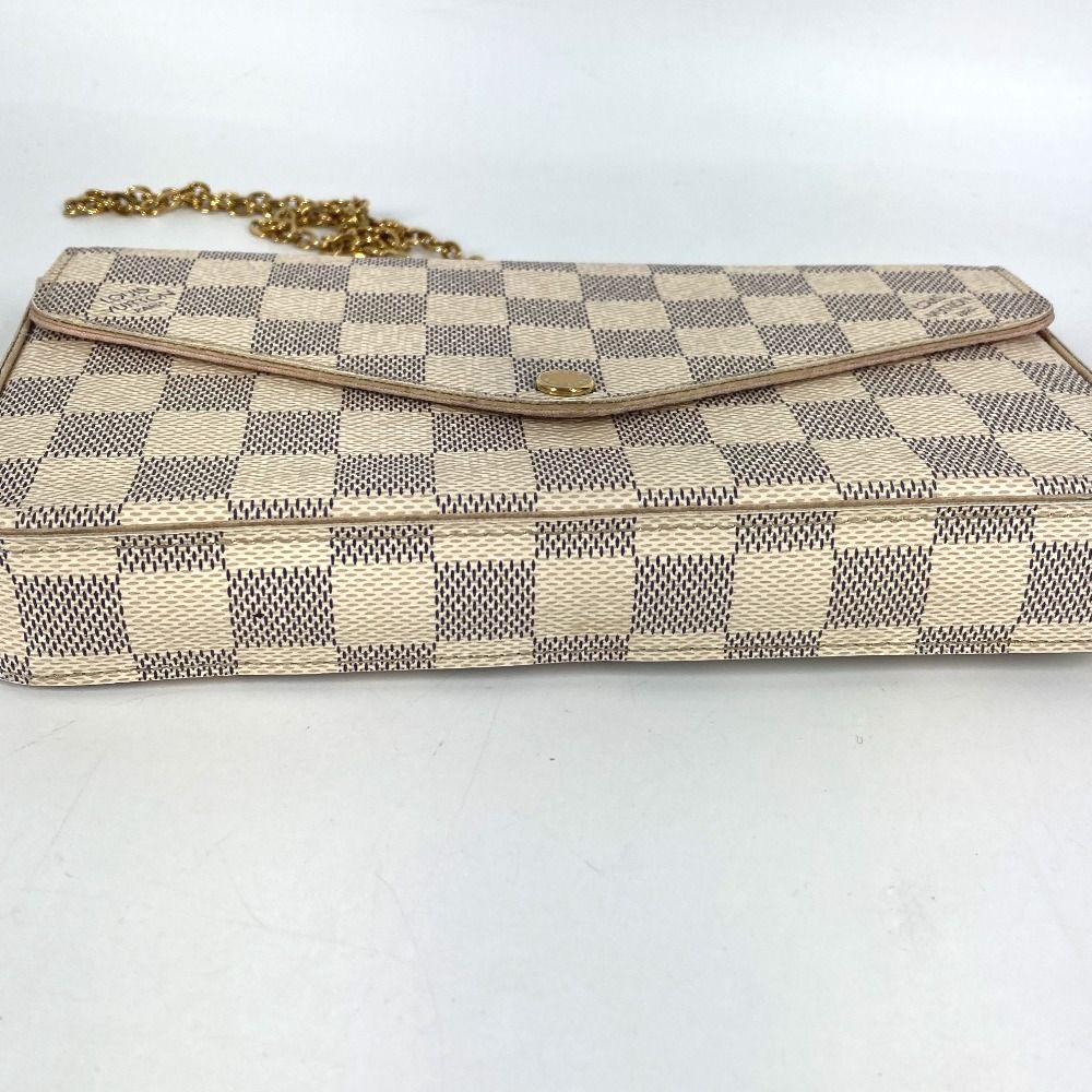 Louis Vuitton Long Wallet Pochette Felicie Damier Azur Canvas Rose — view 7