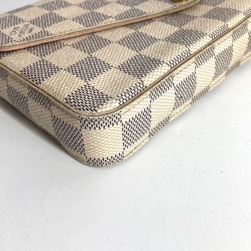Louis Vuitton Long Wallet Pochette Felicie Damier Azur Canvas Rose — view 4