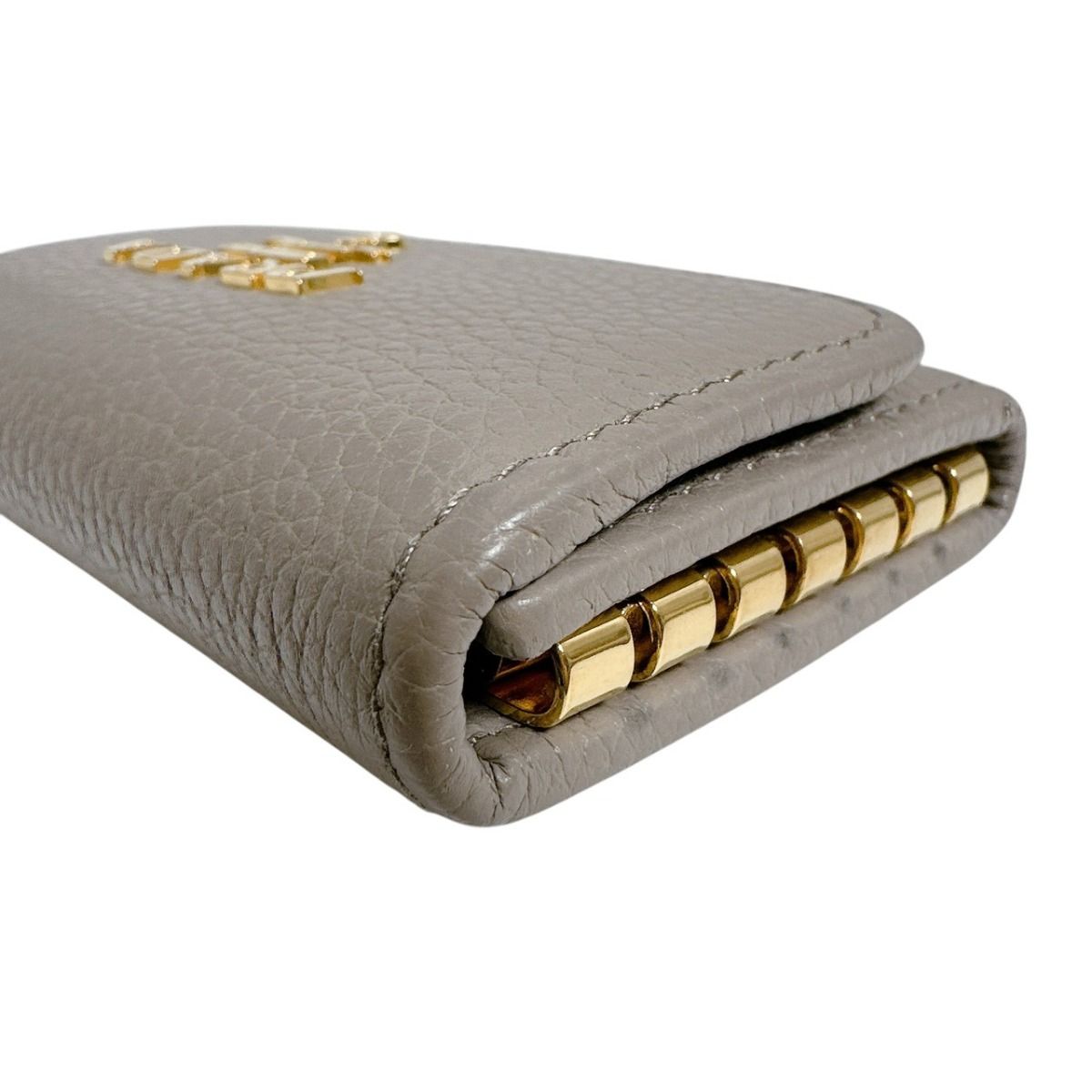 Prada Vitello Grain Leather 6 Key Case Saffiano Grey Ge — view 5