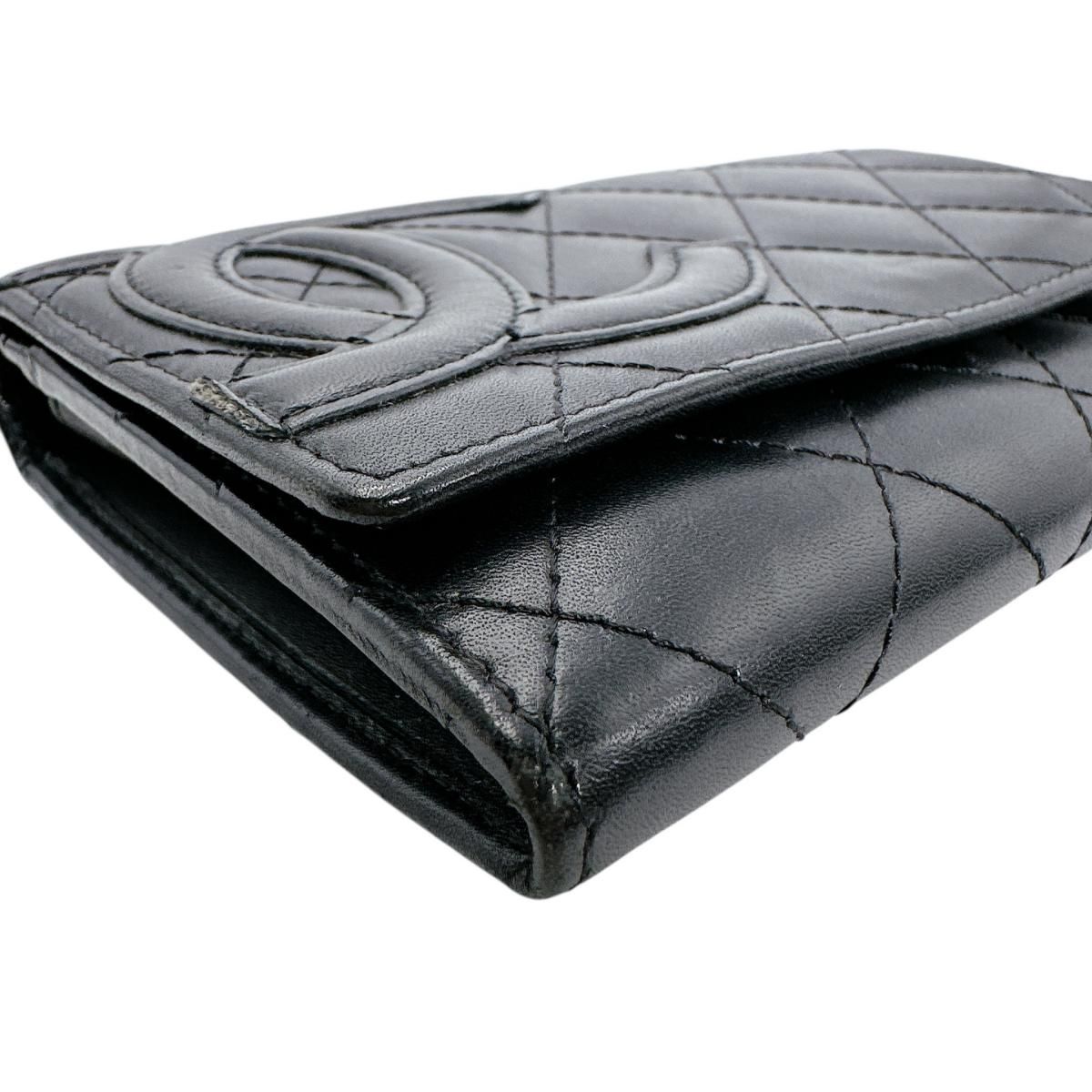 Chanel Cambon Line Wallet Quilted Bifold Black — view 7