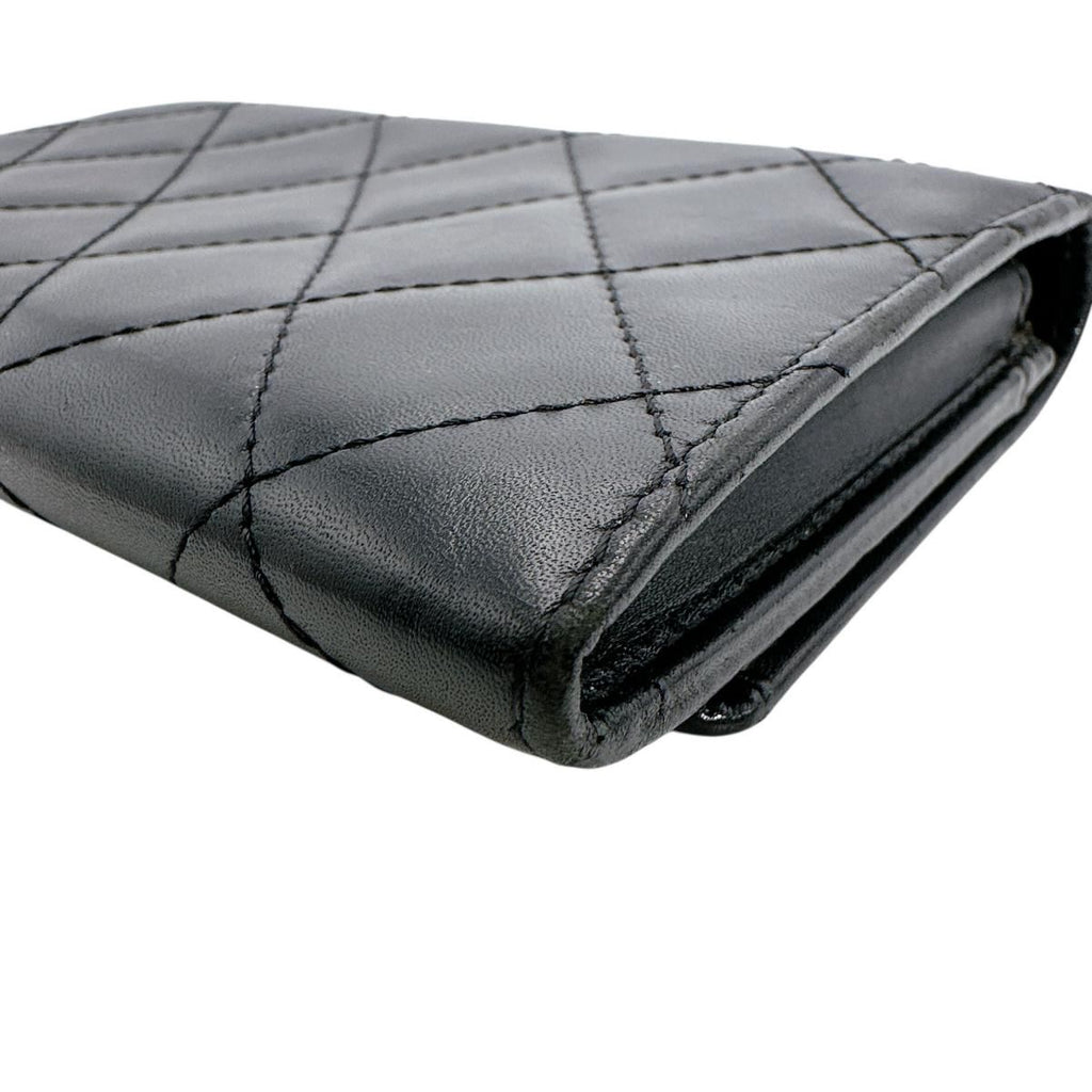 Chanel Cambon Line Wallet Quilted Bifold Black — view 8