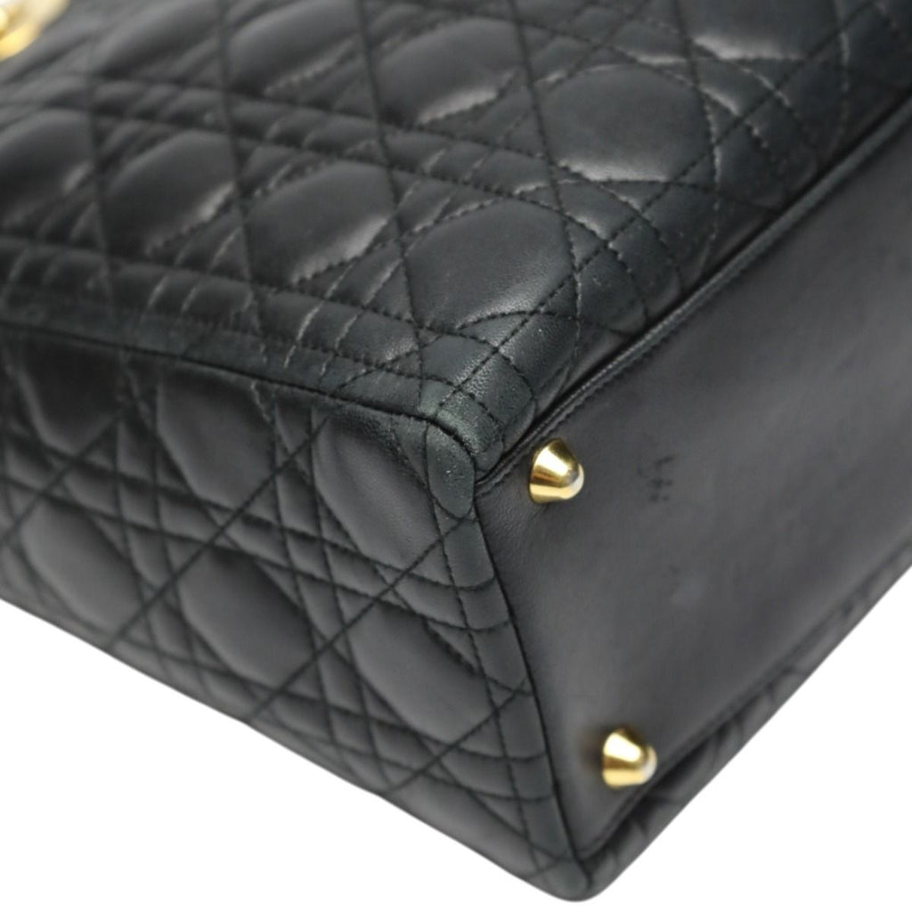 Dior Christian 2-Way Shoulder Bag Cannage Black — view 6