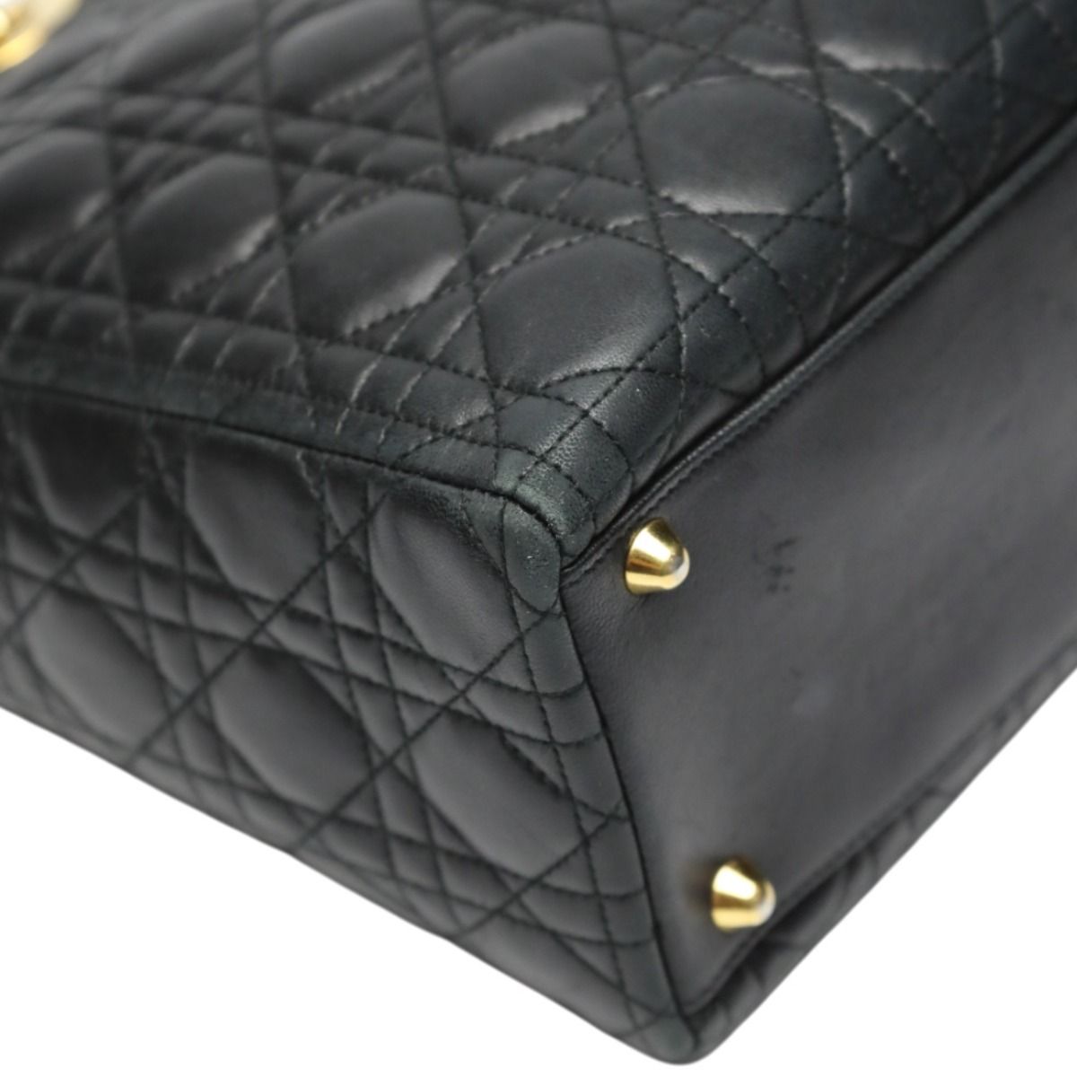 Dior Christian 2-Way Shoulder Bag Cannage Black — view 6