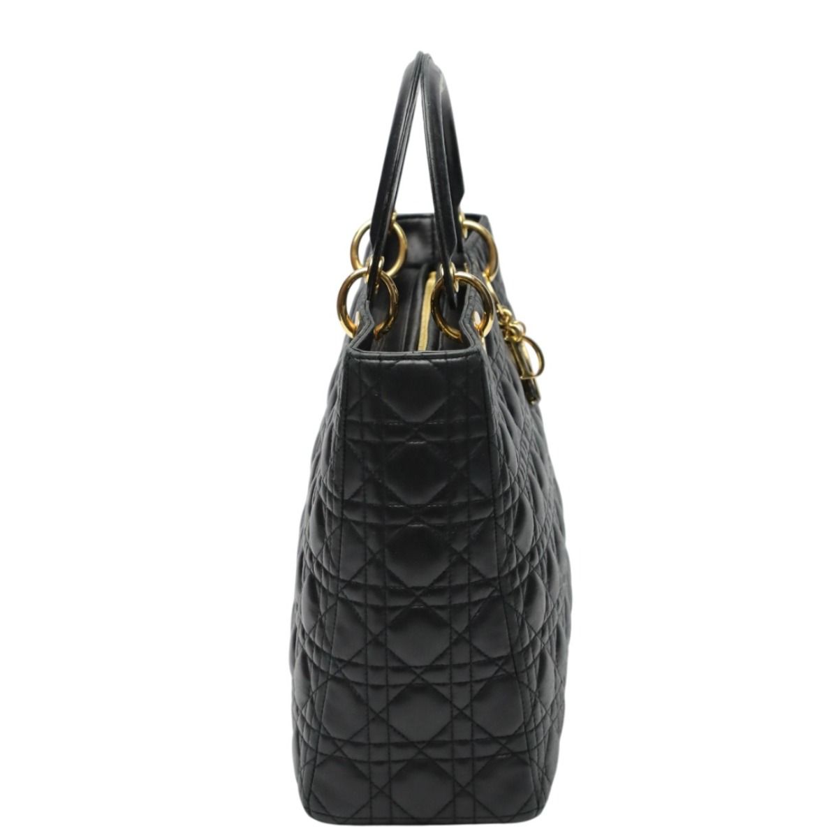 Dior Christian 2-Way Shoulder Bag Cannage Black — view 3