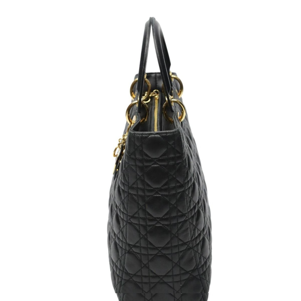 Dior Christian 2-Way Shoulder Bag Cannage Black — view 4