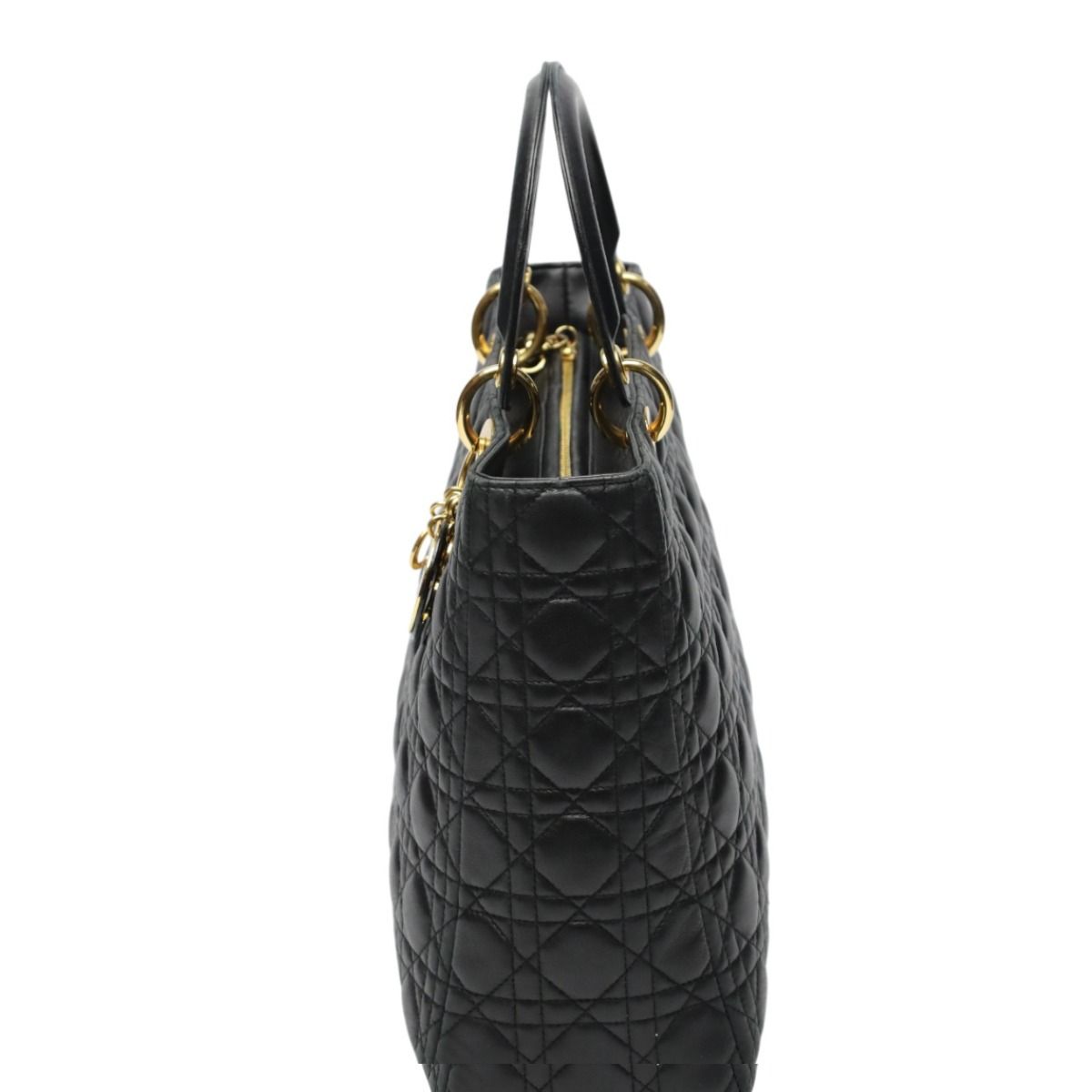 Dior Christian 2-Way Shoulder Bag Cannage Black — view 4