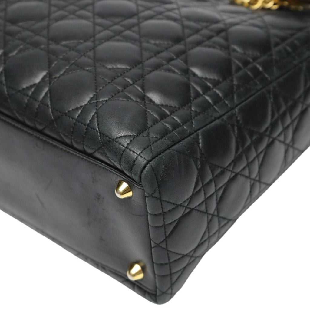 Dior Christian 2-Way Shoulder Bag Cannage Black — view 7
