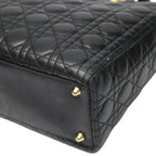 Dior Christian 2-Way Shoulder Bag Cannage Black — view 9