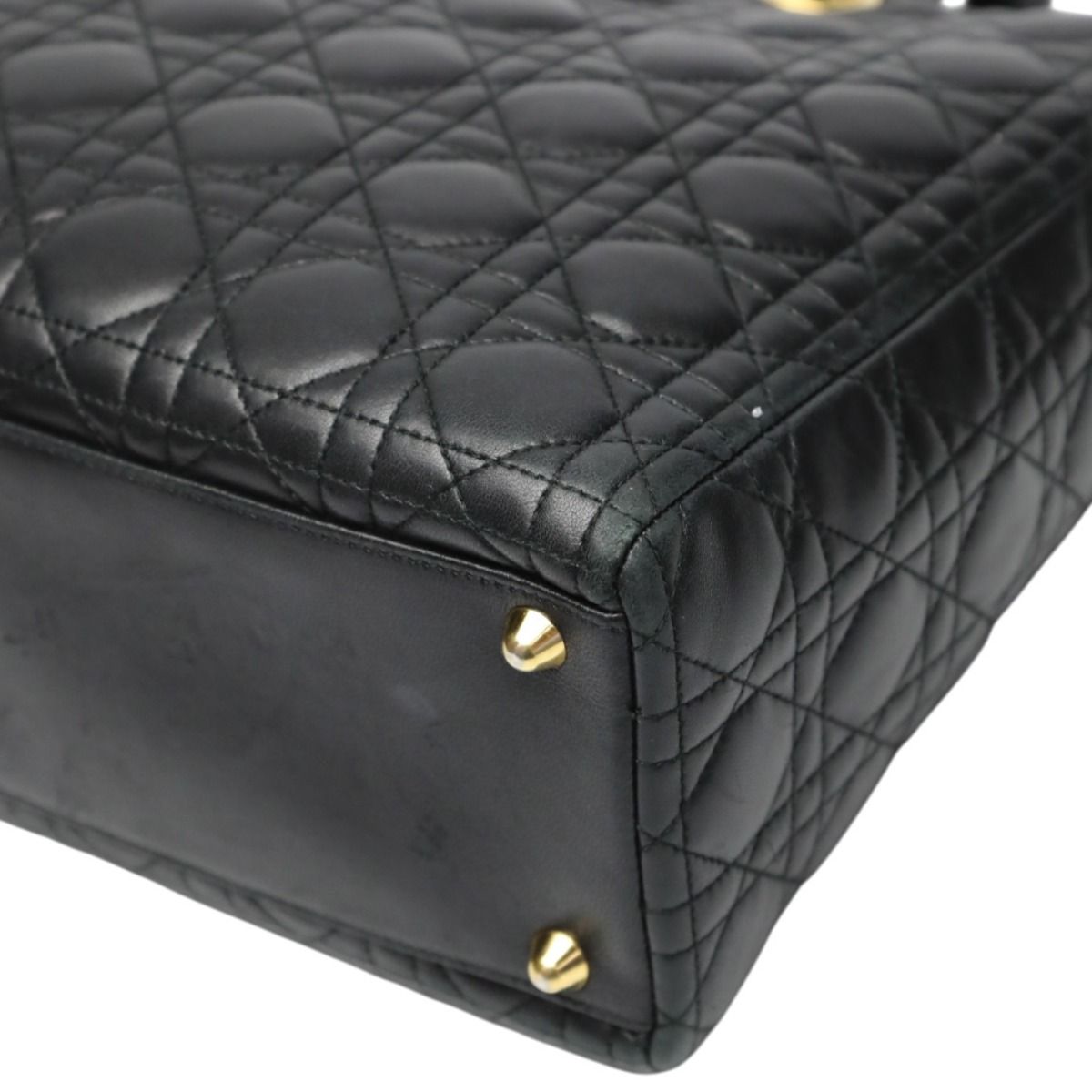 Dior Christian 2-Way Shoulder Bag Cannage Black — view 9