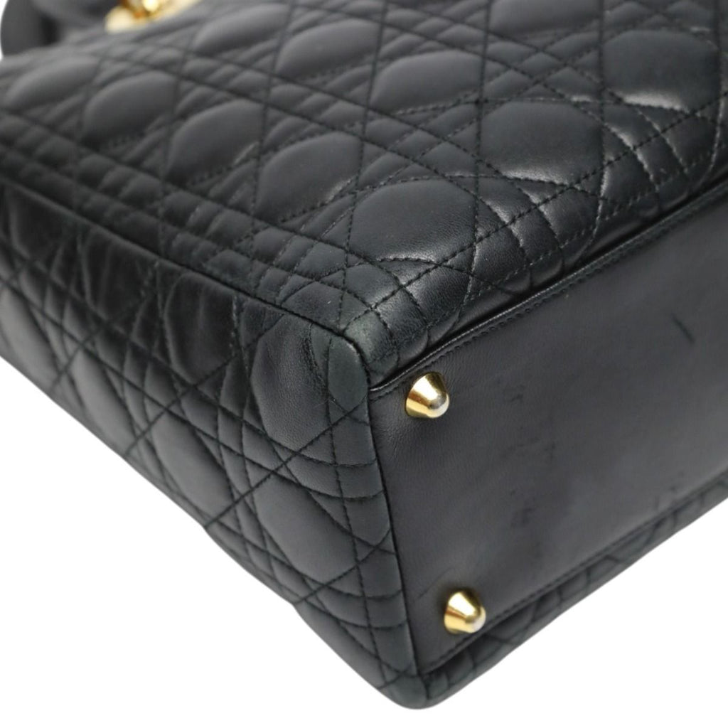 Dior Christian 2-Way Shoulder Bag Cannage Black — view 8