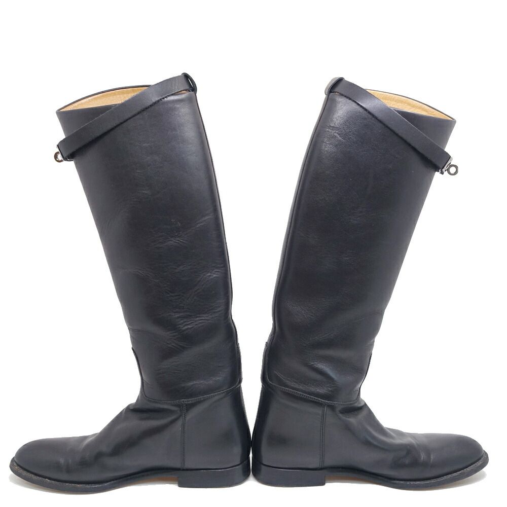 Hermes Jumping Boots Kelly Buckle Long 38 JP — view 6