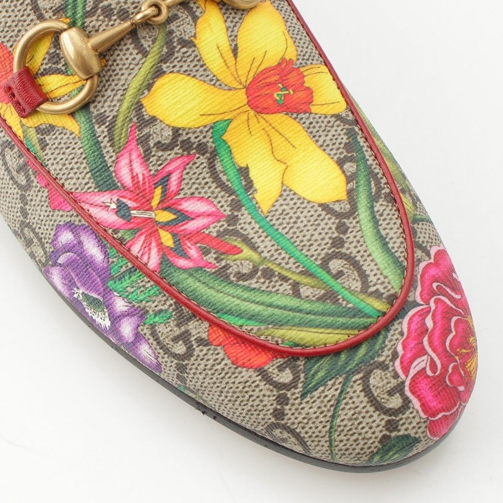 Gucci Flora GG Supreme Michele Bit Loafers Shoes Multicolor 34.5 — view 6