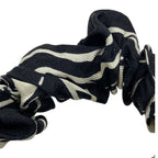Chanel Scrunchie Hair Tie CC Logo Silk Black White — view 5