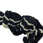 Chanel Scrunchie Hair Tie CC Logo Silk Black White — view 6
