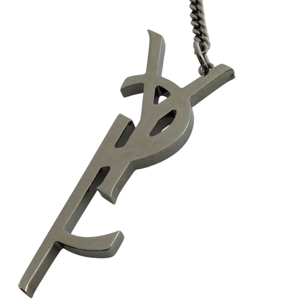 Saint Laurent Charm Key Holder Bag YSL Cassandra Logo Chain Metal Silver — view 8